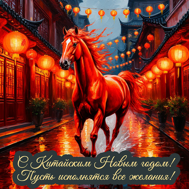 Бесплатная открытка с китайским Новым годом
