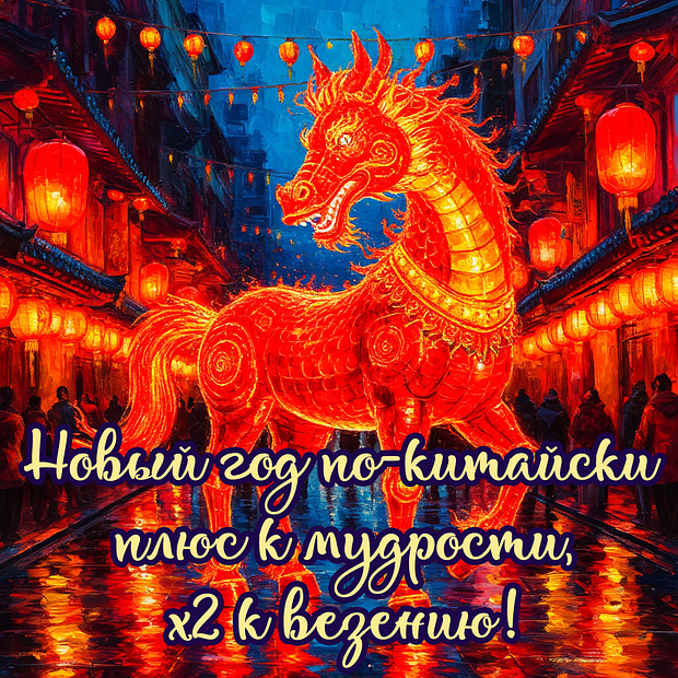 Открытка с китайским Новым годом

