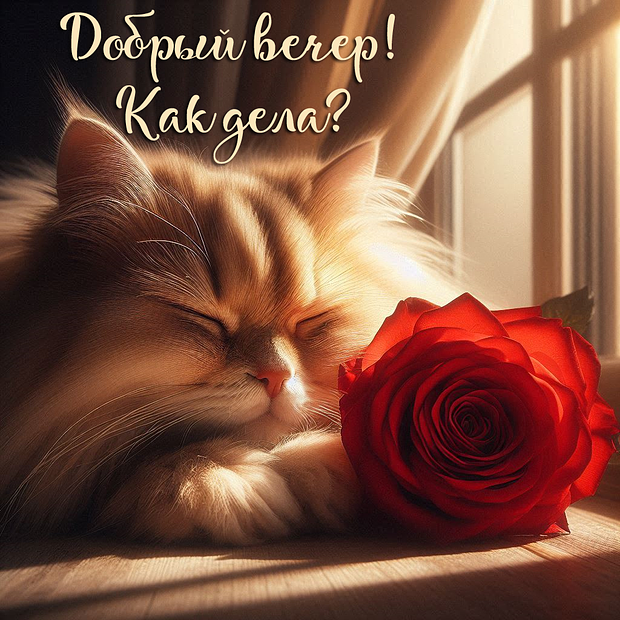 Бесплатная открытка с добрым вечером 
