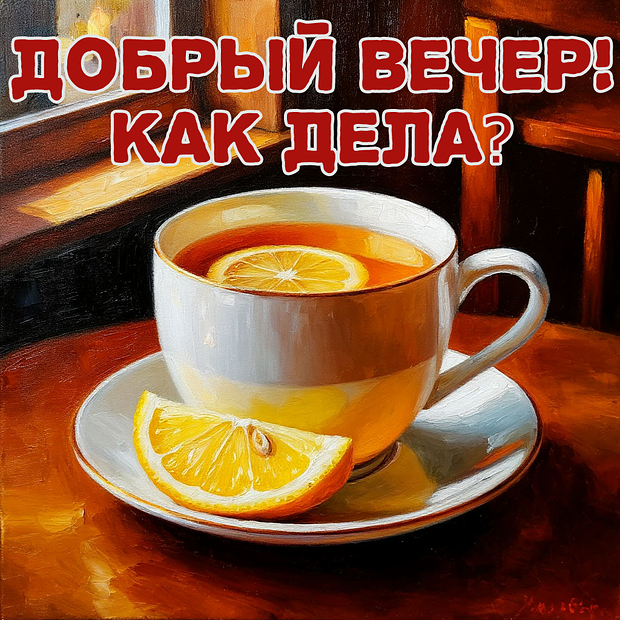 Открытка с добрым вечером
