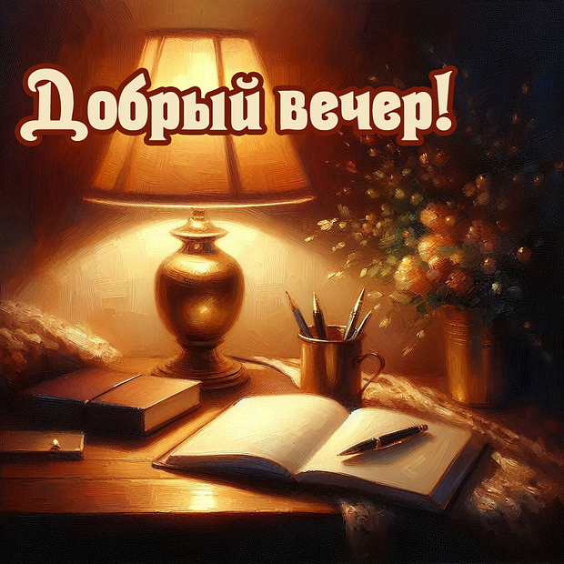 Открытка с добрым вечером 
