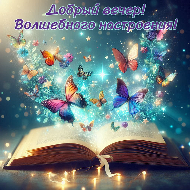 Красивая открытка с добрым вечером бесплатно	
