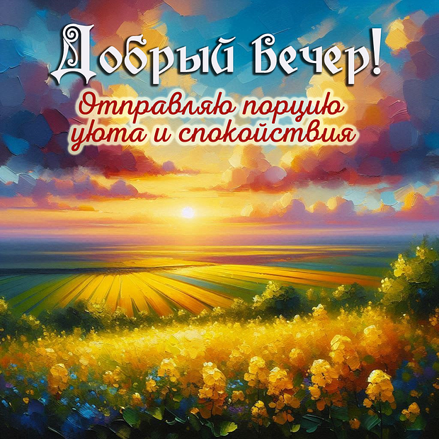 Скачать открытку с пожеланием на вечер
