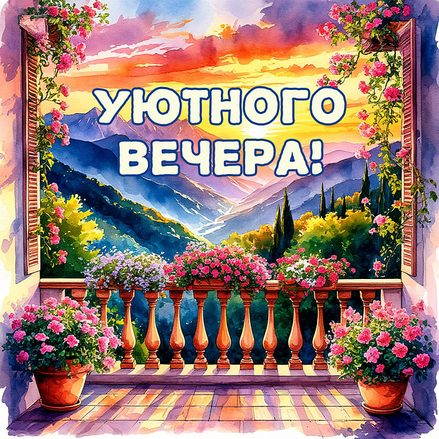 Скачать красивую открытку с пожеланием на вечер	
