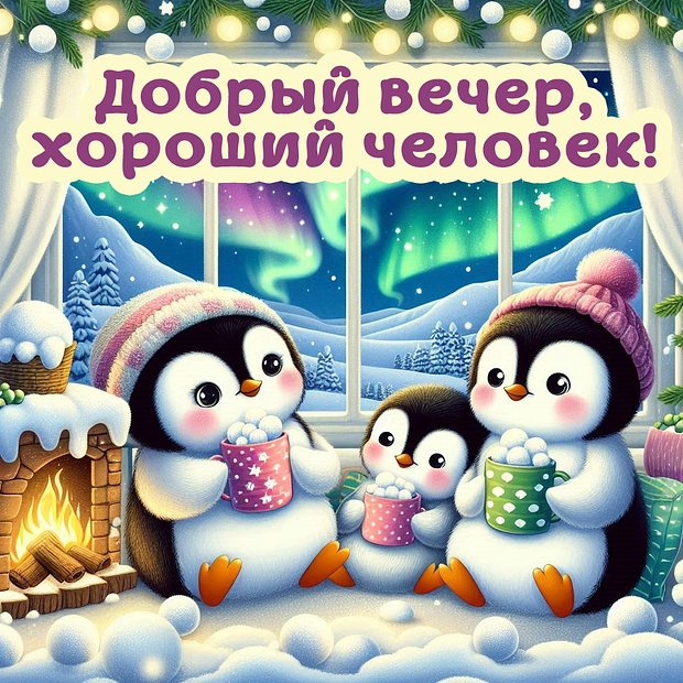 Красивая открытка с добрым вечером бесплатно	
