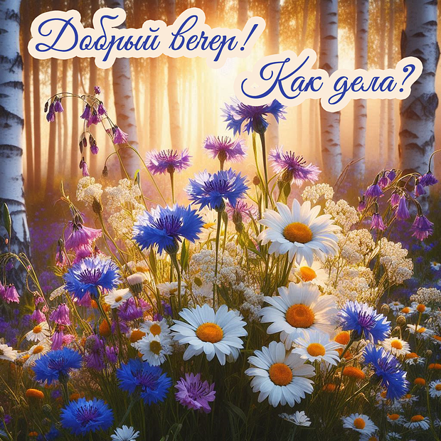 Бесплатная открытка с добрым вечером 
