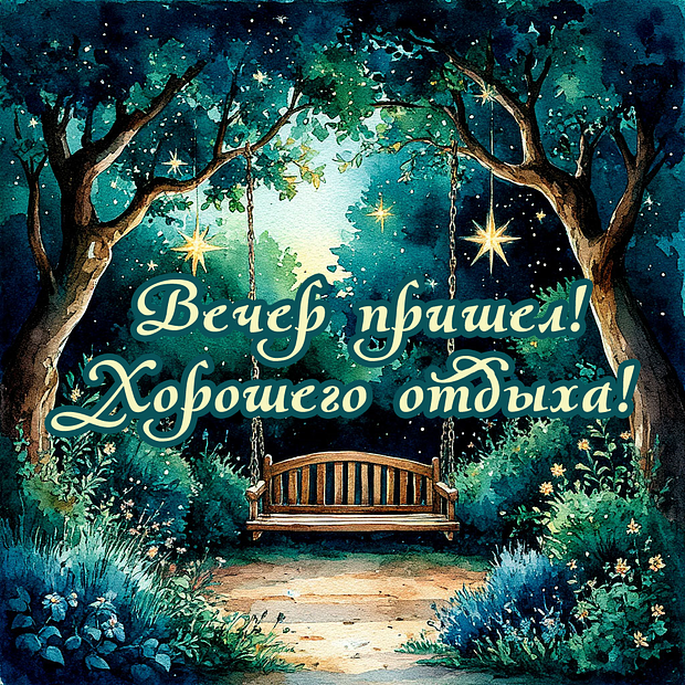 Красивая открытка с добрым вечером

