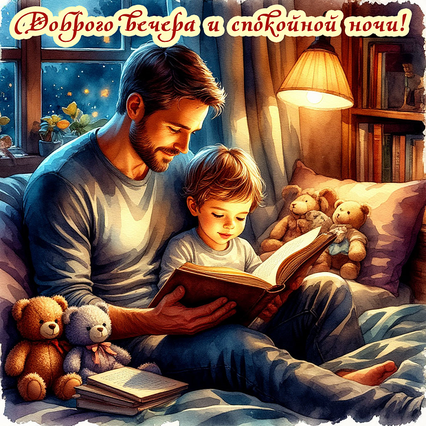 Открытка с пожеланием на вечер


