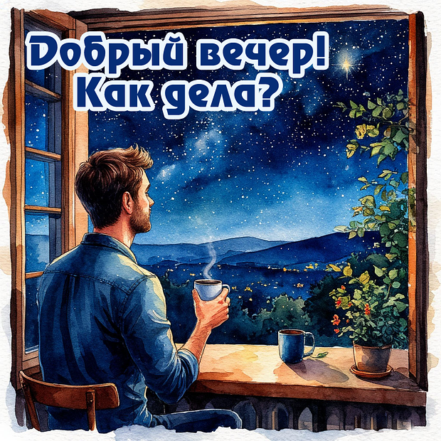 Лучшая открытка с пожеланием доброго вечера