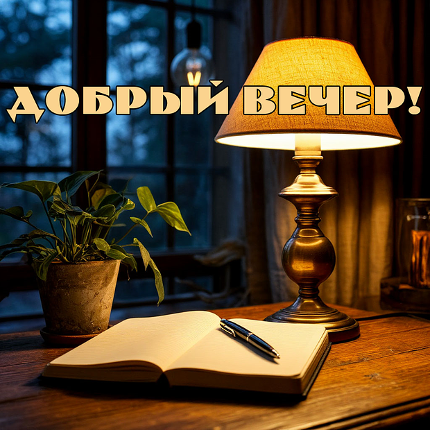 Открытка с пожеланием доброго вечера мужчине

