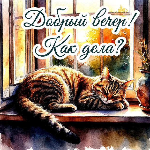 Бесплатная открытка с добрым вечером 
