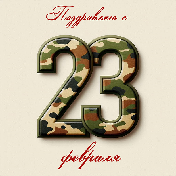 Открытка на 23 Февраля

