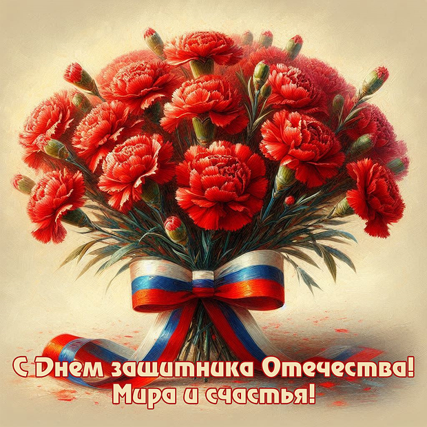 Открытка с 23 Февраля мужчинам
