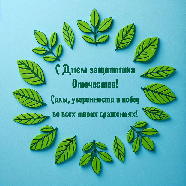 Открытка с поздравлением на 23 Февраля
