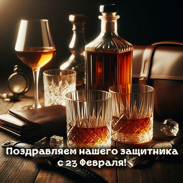 Поздравление с Днем защитника Отечества в открытке
