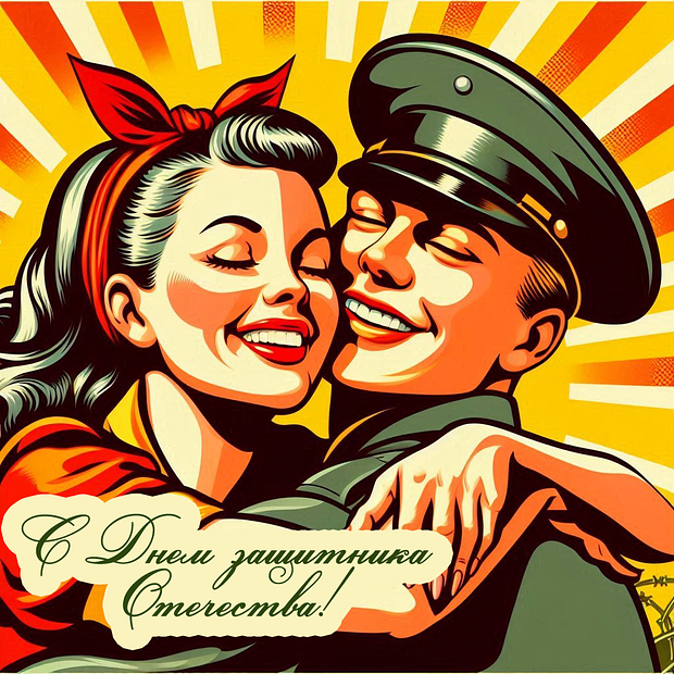 Открытка с Днем защитника Отечества мужчинам