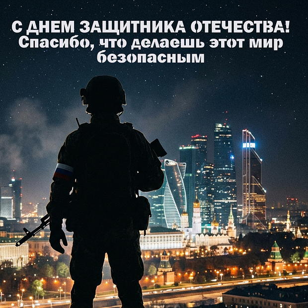 Открытка на День защитника Отечества
