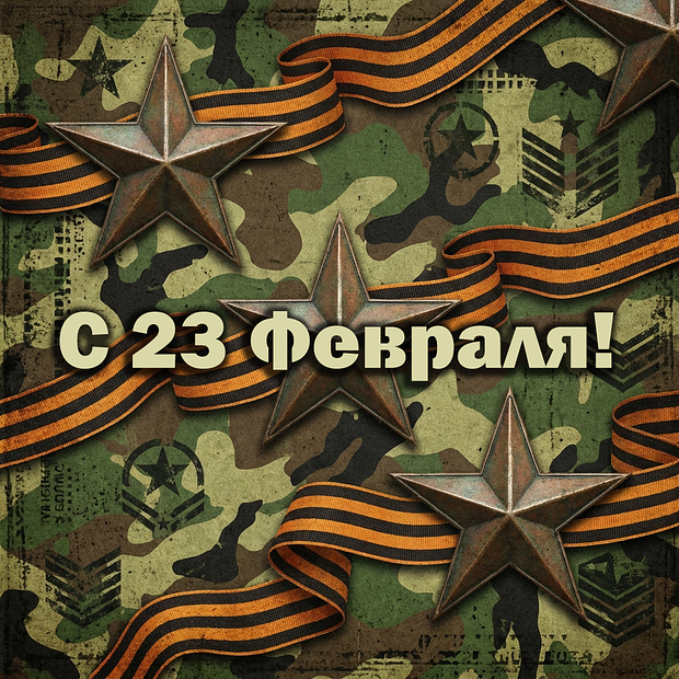 Открытка на 23 Февраля

