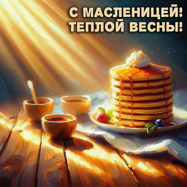 Красивая открытка с Масленицей