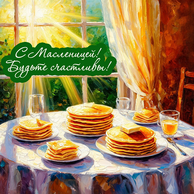 Открытка с Масленицей бесплатно