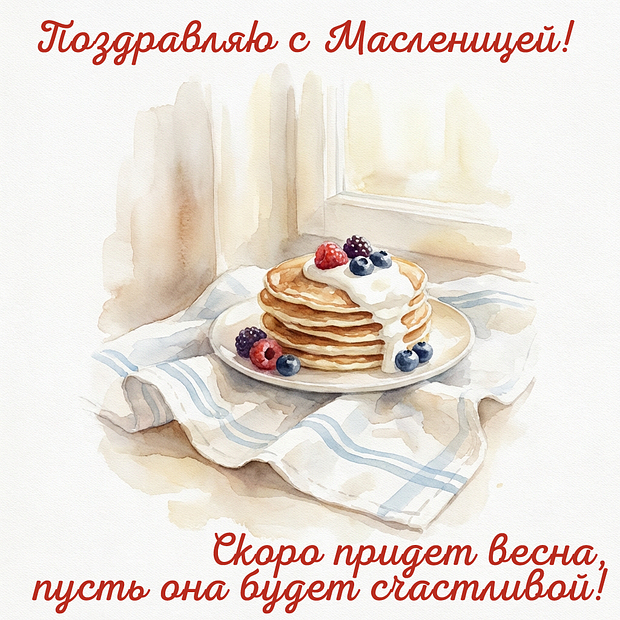 Скачать открытку с Масленицей