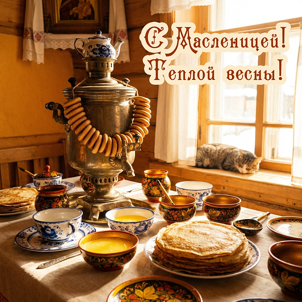Скачать бесплатно открытку с Масленицей