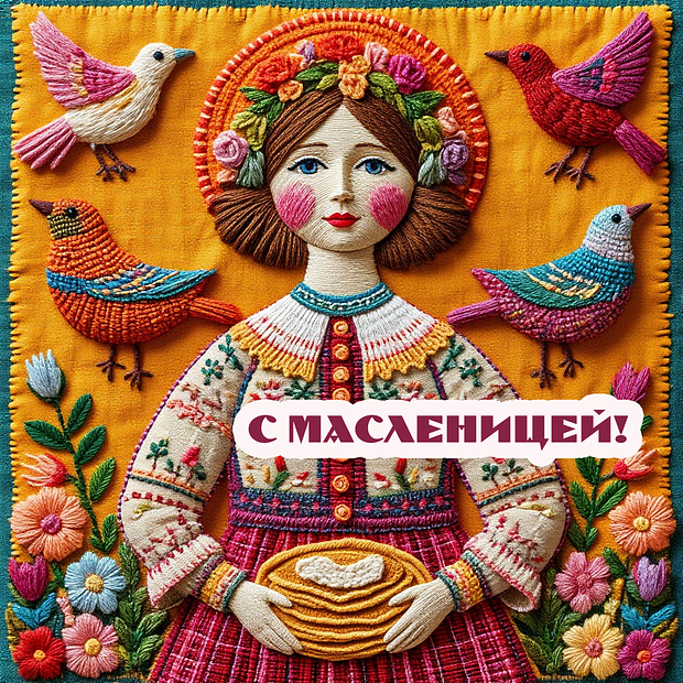 Скачать открытку с Масленицей