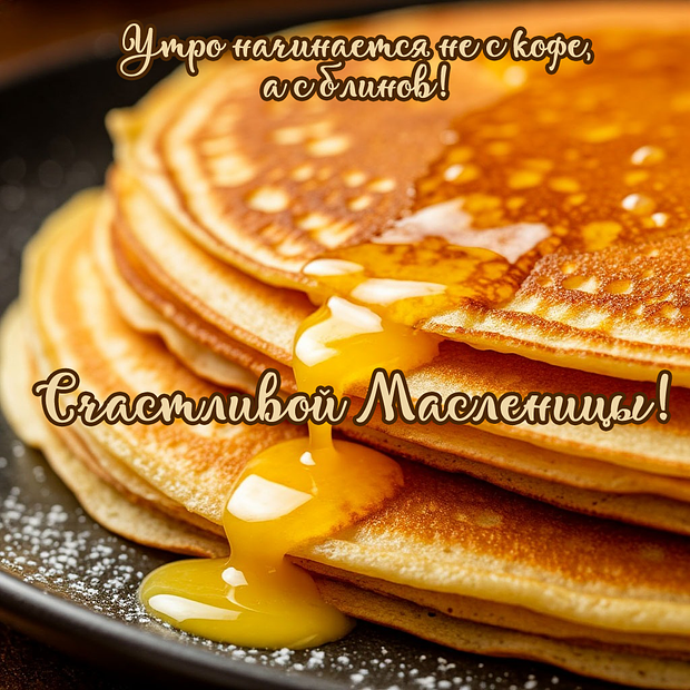 Красивая открытка на Масленицу 2026