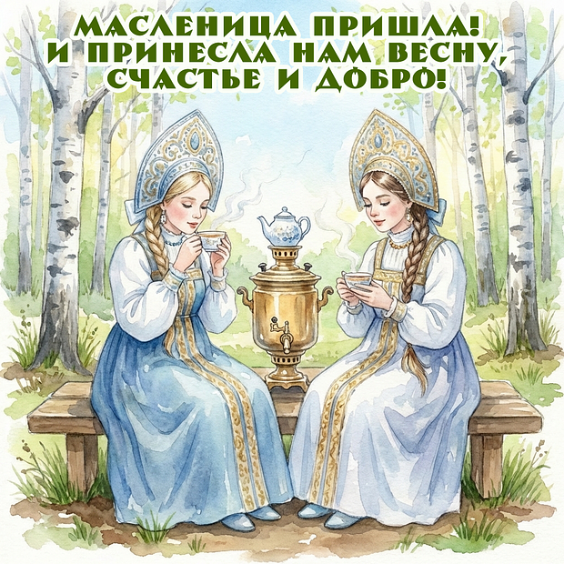 Картинка с поздравлением на Масленицу