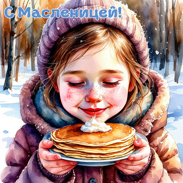 Открытка с поздравлением на Масленицу