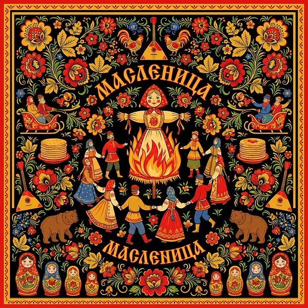 Красивая открытка с Масленицей