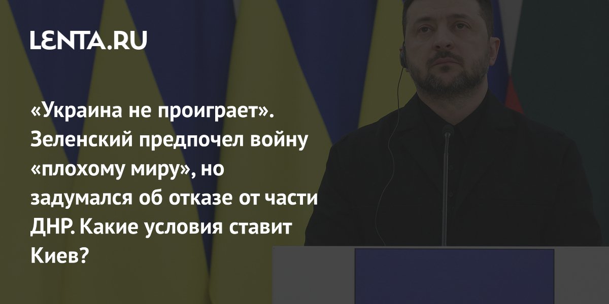 &laquo;Украина не проиграет&raquo;. Зеленский предпочел войну &laquo;плохому миру&raquo;, но задумался об отказе от части ДНР. Какие условия ставит Киев?