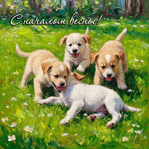 Скачать открытку с первым днем весны
