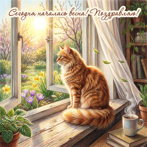Скачать бесплатно открытку с первым днем весны

