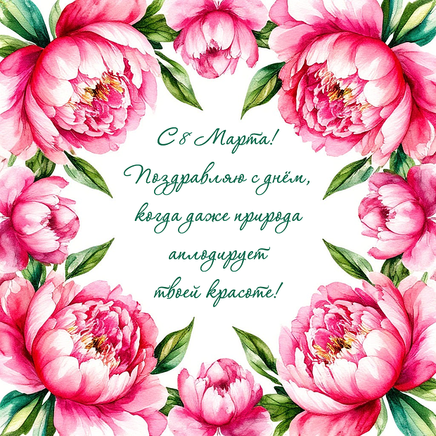 Открытка с Международным женским днем 