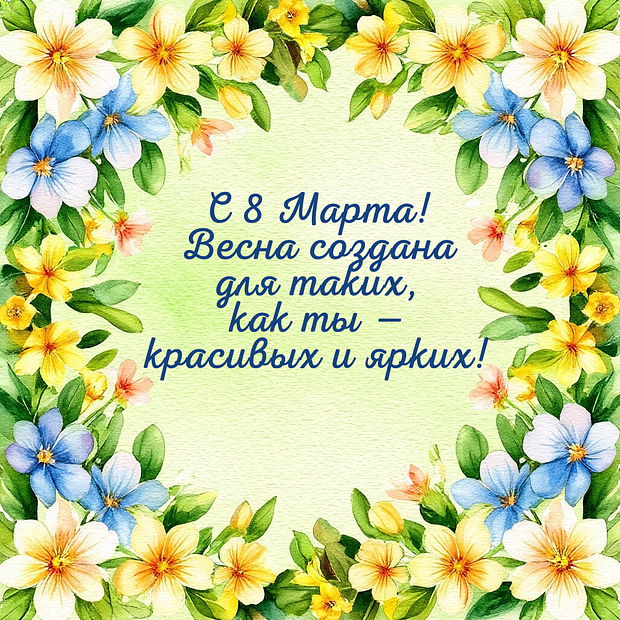 Открытка женщинам на 8 Марта

