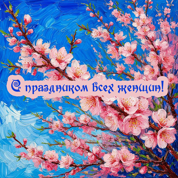 Открытка с Международным женским днем 