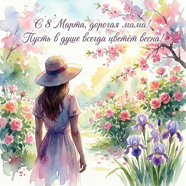 Открытка с Международным женским днем 