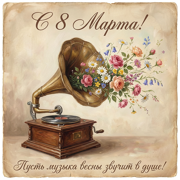 Открытка на 8 Марта
