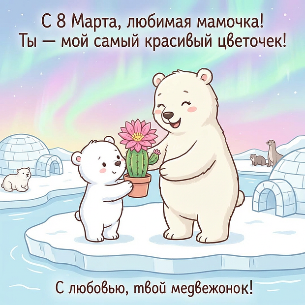 Открытка на 8 Марта
