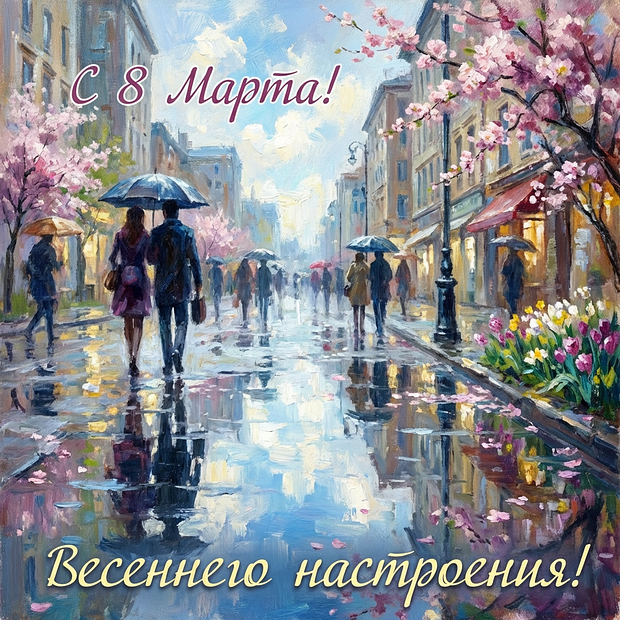 Открытка женщинам на 8 Марта
