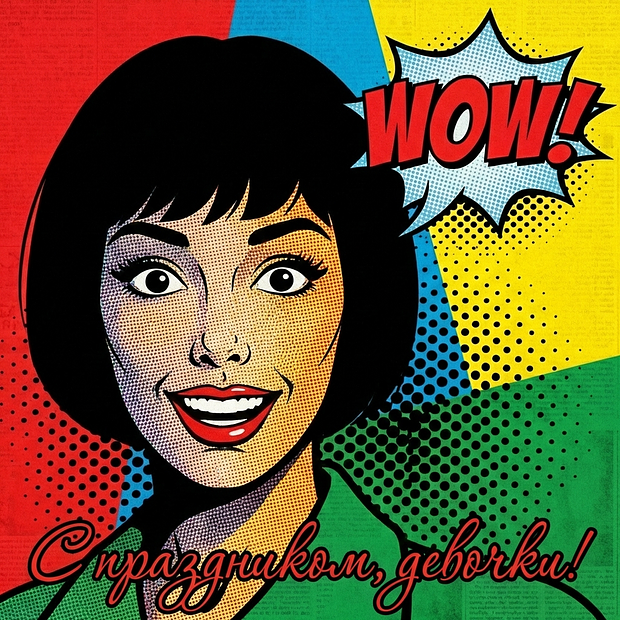 Открытка на Международный женский день
