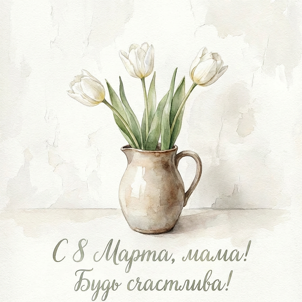 Открытка женщинам на 8 Марта
