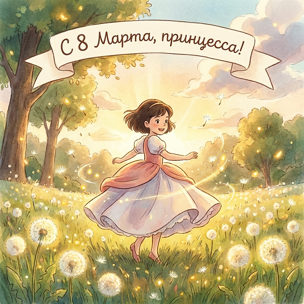 Детская картинка на 8 Марта
