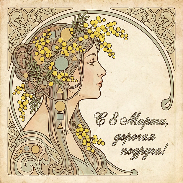 Открытка женщинам на 8 Марта
