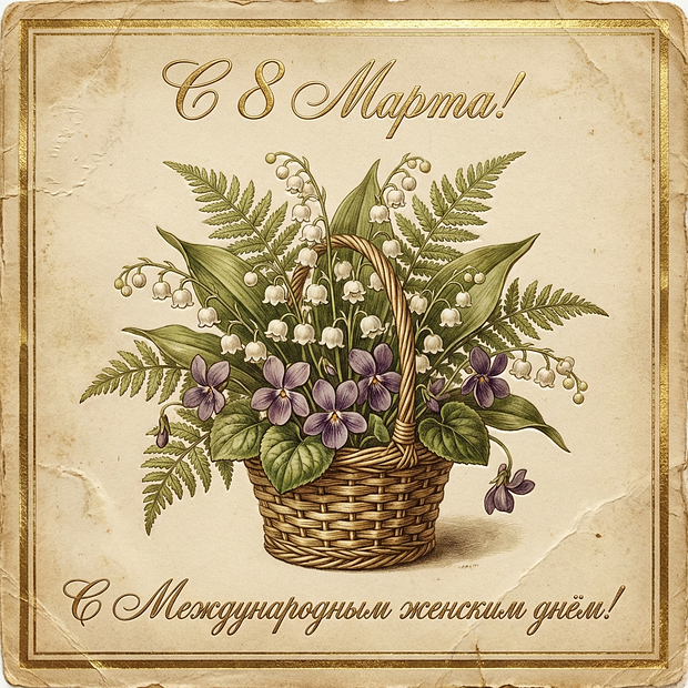 Открытка на Международный женский день

