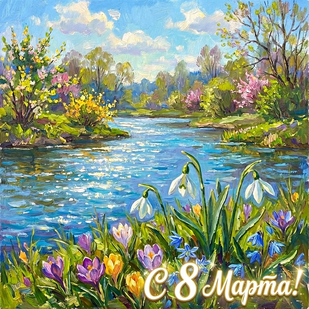 Открытка с Международным женским днем 