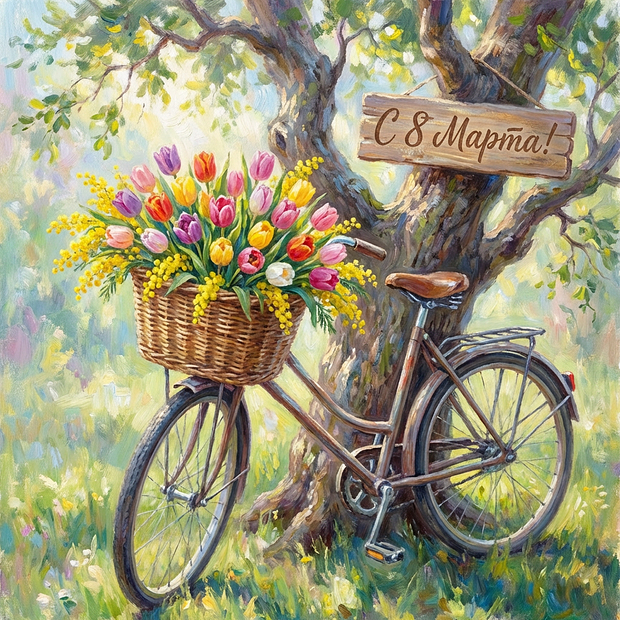 Открытка на 8 Марта

