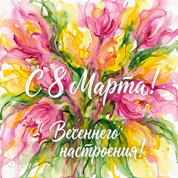 Открытка на Международный женский день
