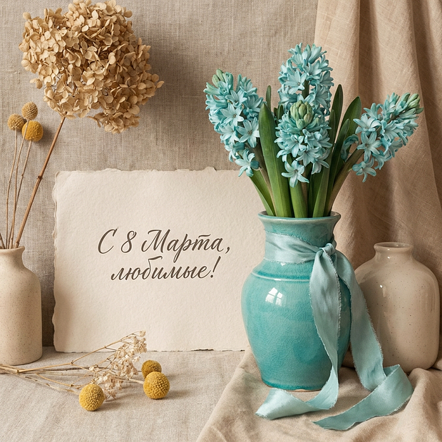 Открытка с Международным женским днем